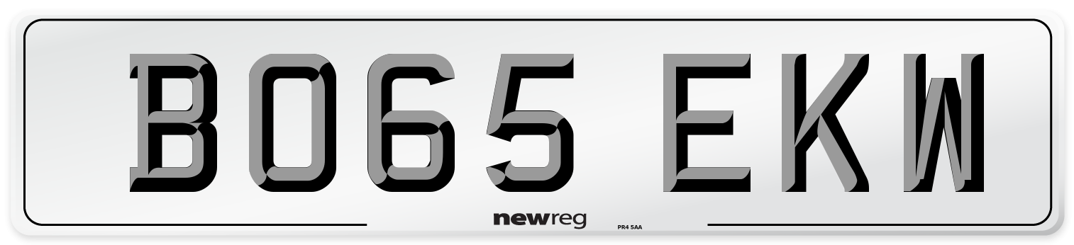 BO65 EKW Number Plate from New Reg